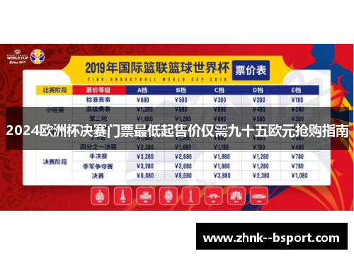 2024欧洲杯决赛门票最低起售价仅需九十五欧元抢购指南
